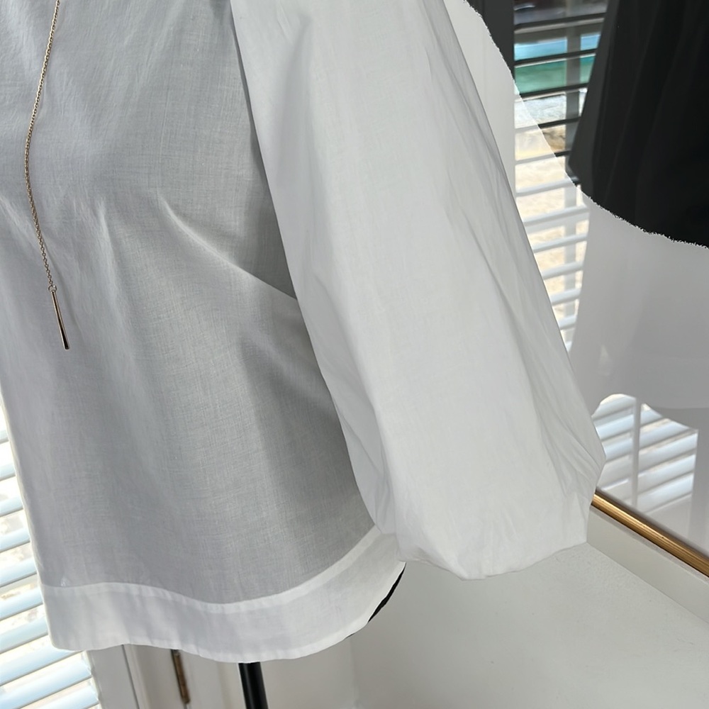 Massimo Dutti Women’s White Puff Sleeve Dress Shirt, Size 6 - Picture 4 of 9